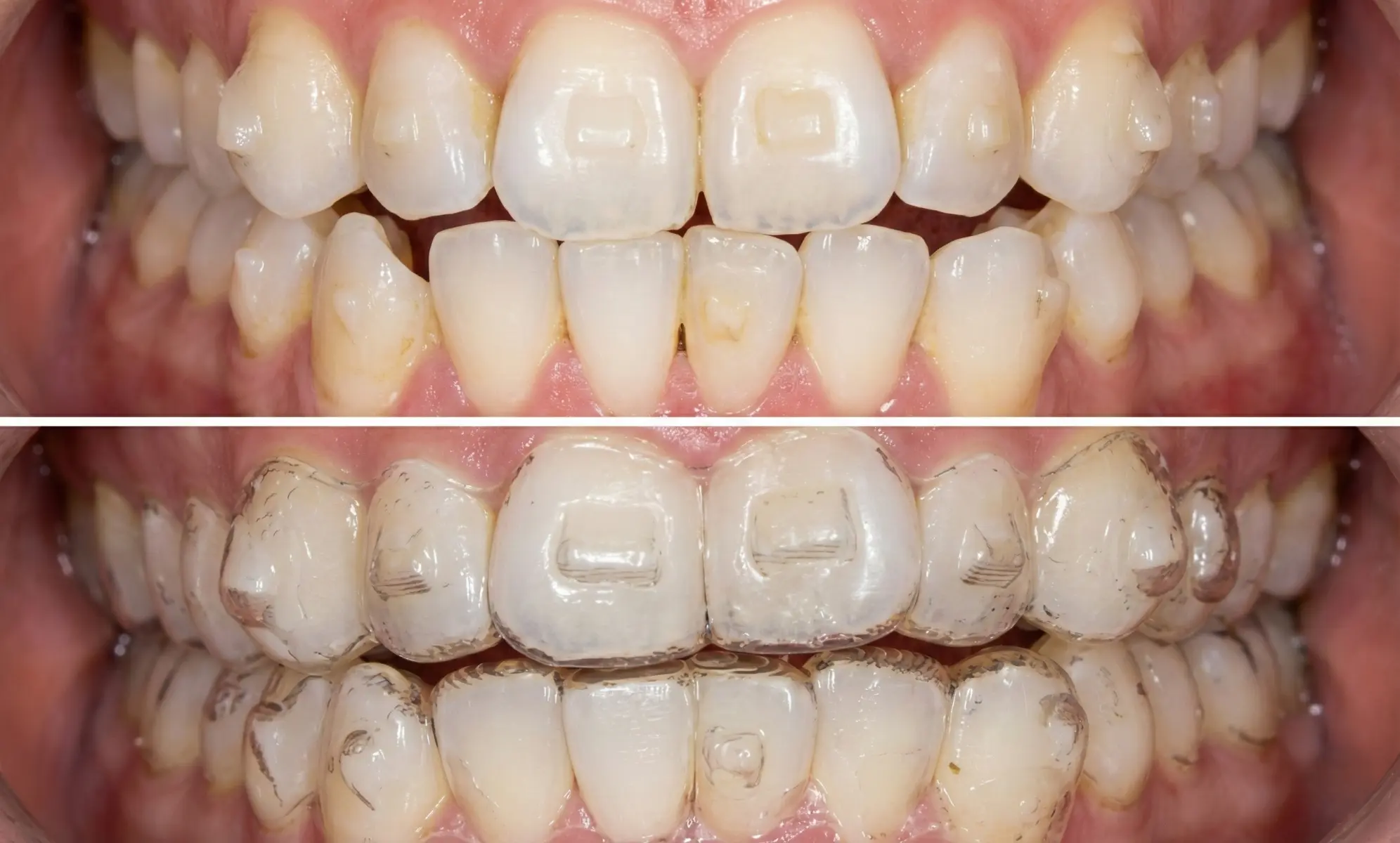 Профессиональная гигиена при элайнерах: состояние зубов до и после процедуры