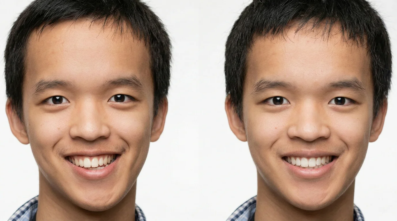 Выпрямление лица с помощью операции и брекетов