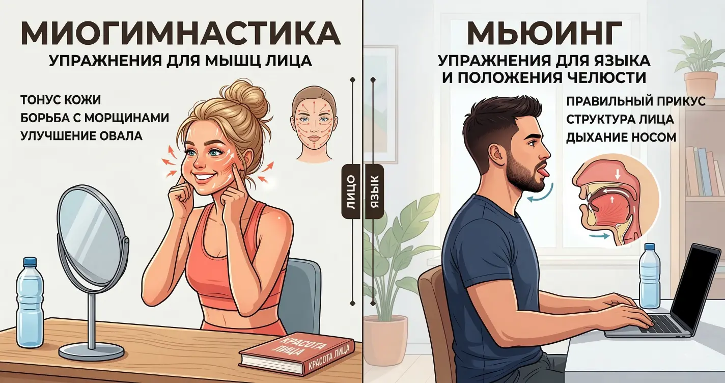 Гимнастика для лица и мьюинг 