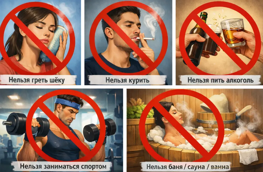 Что нельзя делать после удаления зуба мудрости